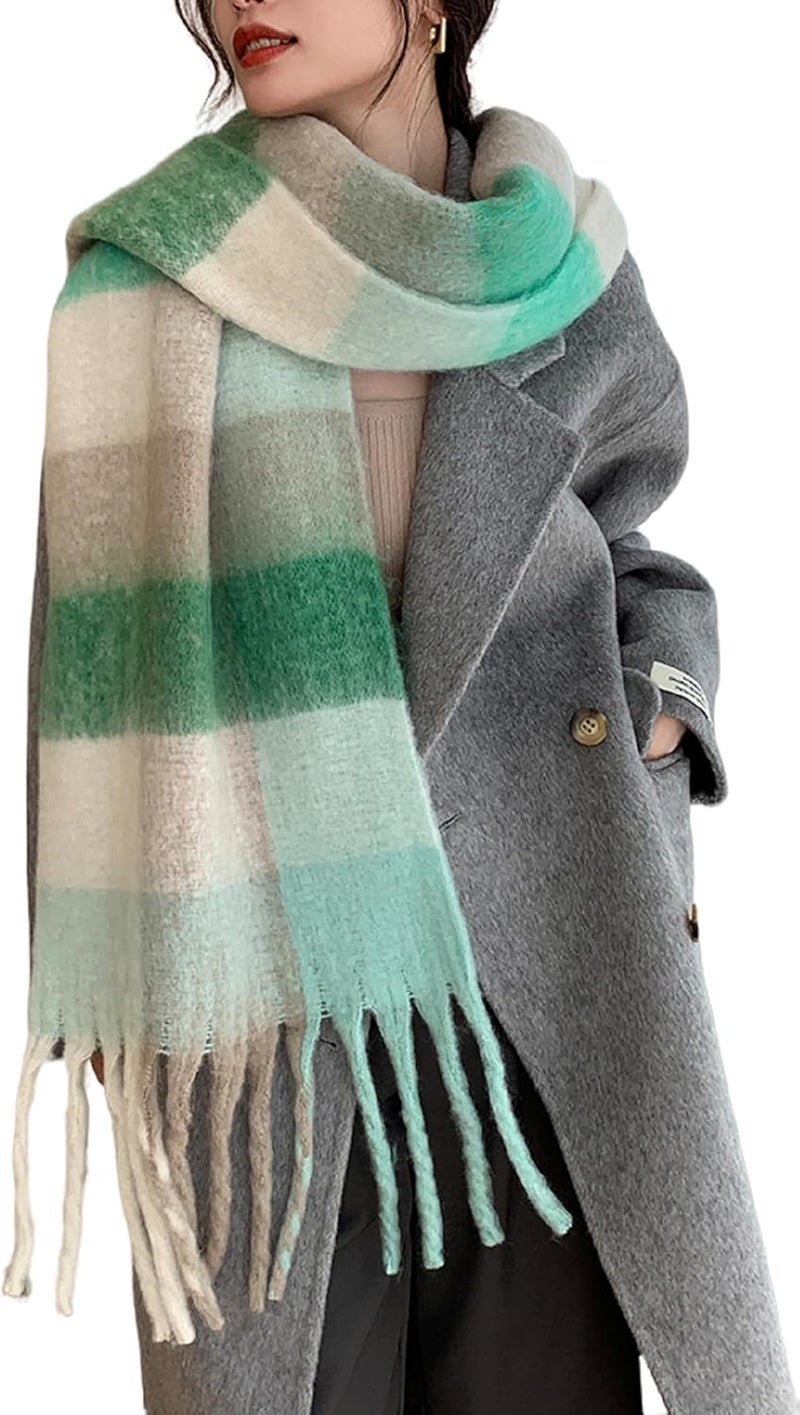 Wander Agio Winter Women Warm Scarf Long Shawl Large Scarves Cold Weather Thick Blanket Scarfs Colorful Plaid - Image 1